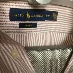 Polo Ralph Lauren Oxford Maroon Dark Red Striped Custom Fit
Size S